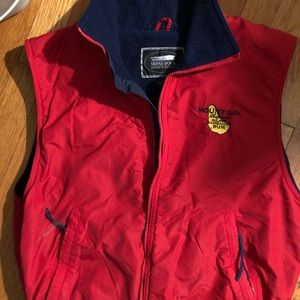 Mount Gay Rum logo vest.  Needs new zipper.